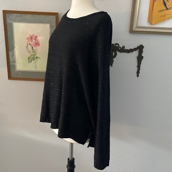 New Directions Black sparkle ladies sweater top - Picture 3 of 5
